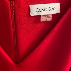 Red Calvin Klein midi dress